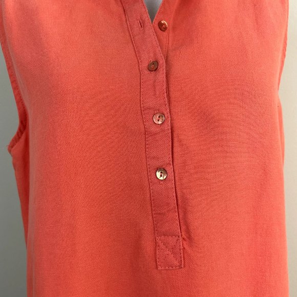 Workshop Republic Clothing Dress Medium Orange Linen Tencel Sleeveless Shift - Picture 3 of 12
